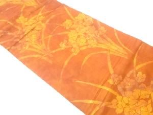 草花模様織出し名古屋帯